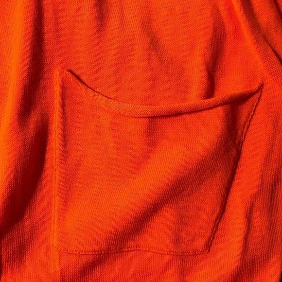 Christopher Fischer 3/4 Sleeve Dolman Cotton Cardigan Orange - Picture 3 of 8